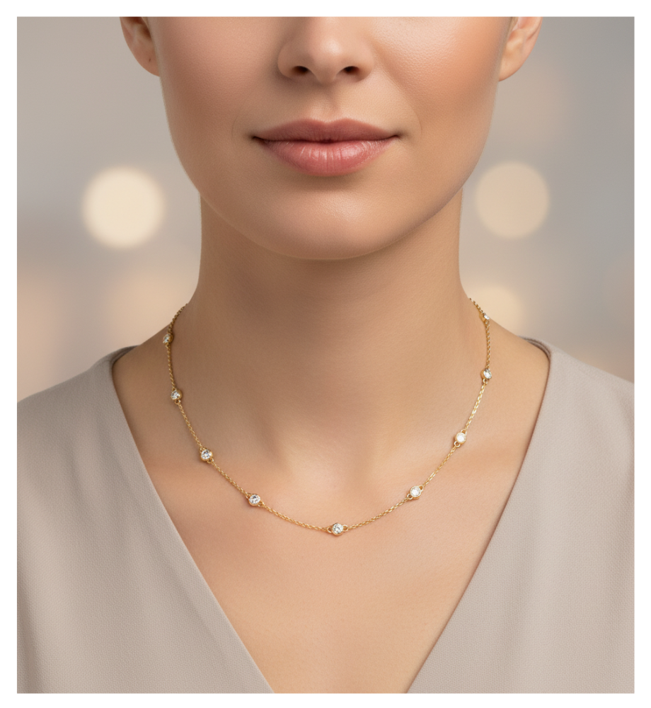 Golden Brilliant Collection Necklace - 12430