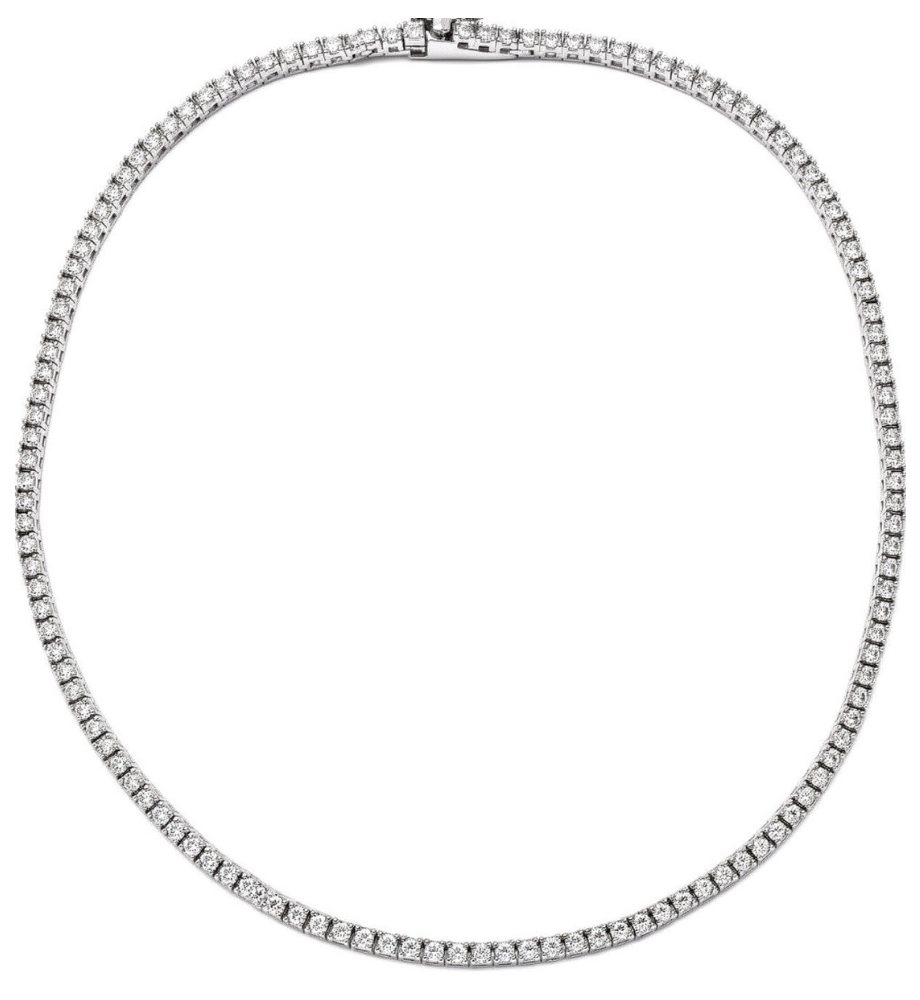 Collana Tennis Uomo Diamanti Neri Lab-Created 3MM - Placcata Oro Nero 14K - 22-24 Pollici