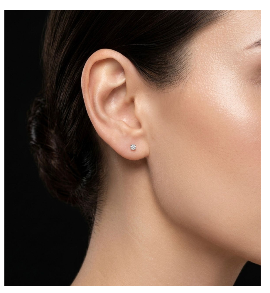 Boucles d'oreilles puces d'oreilles collection Moissanite - CT 0.60 tot