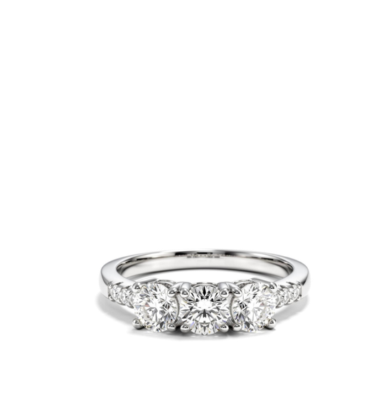 Anello trilogy collezione Moissanite - ct 1.26 tot