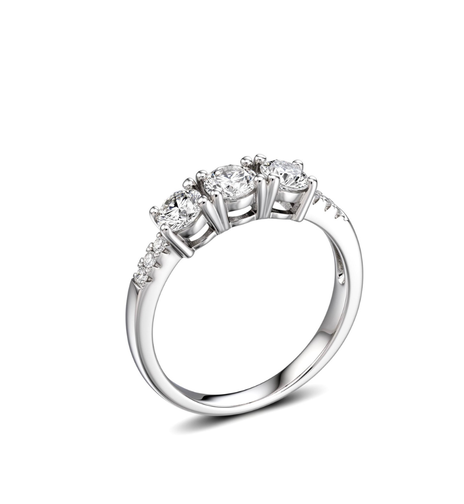 Moissanite Trilogy Ring Collection - 1.26 ct total