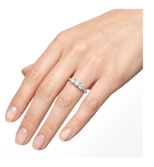 Anello trilogy collezione Moissanite - ct 1.26 tot