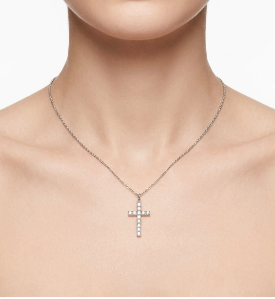 Collana croce collezione Moissanite - ct 0.72
