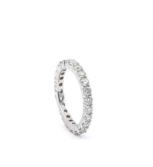 Anello riviera collezione Moissanite - ct 0.05 a pietra