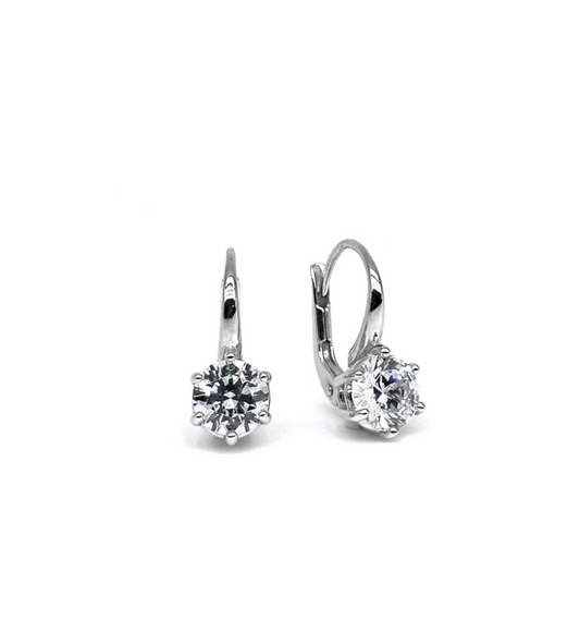 6-prong light point earrings (bridge and spring) Brillante Collection