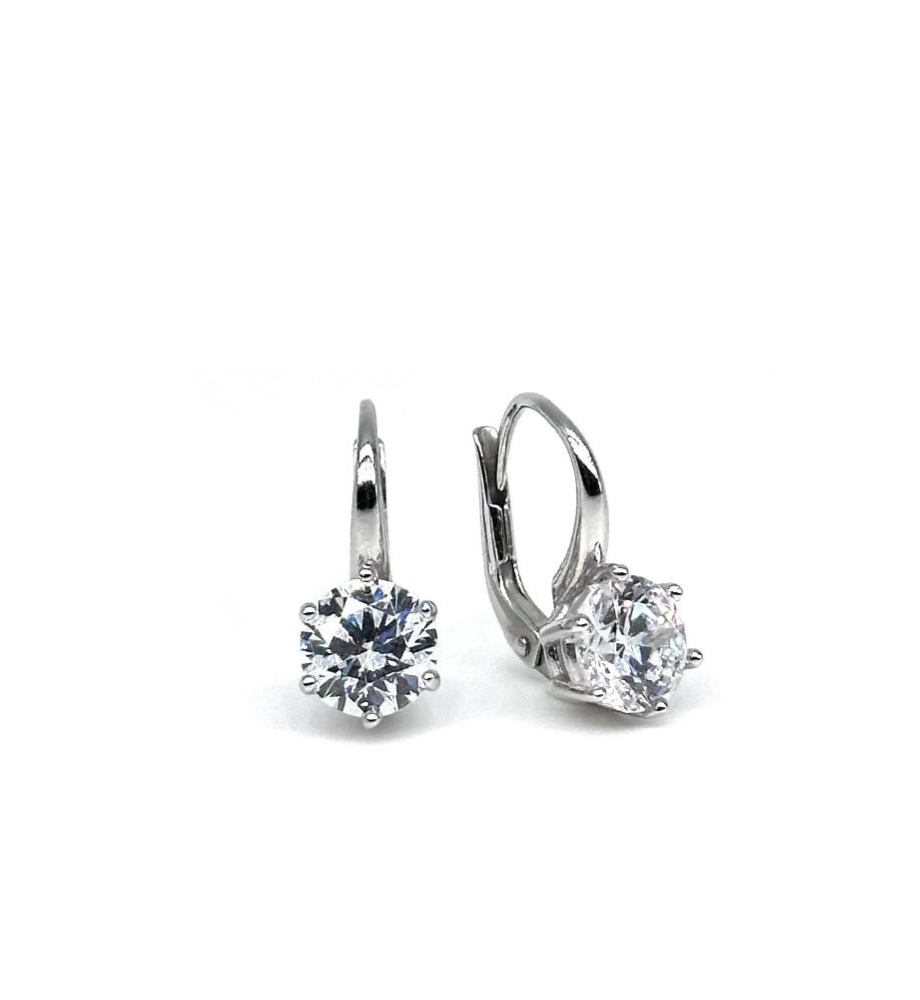 6-prong light point earrings (bridge and spring) Brillante Collection