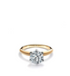 Anello Solitario Collezione Diamanti Sintetici/ Lab Grown 6 griffe bicolor giallo ct 2