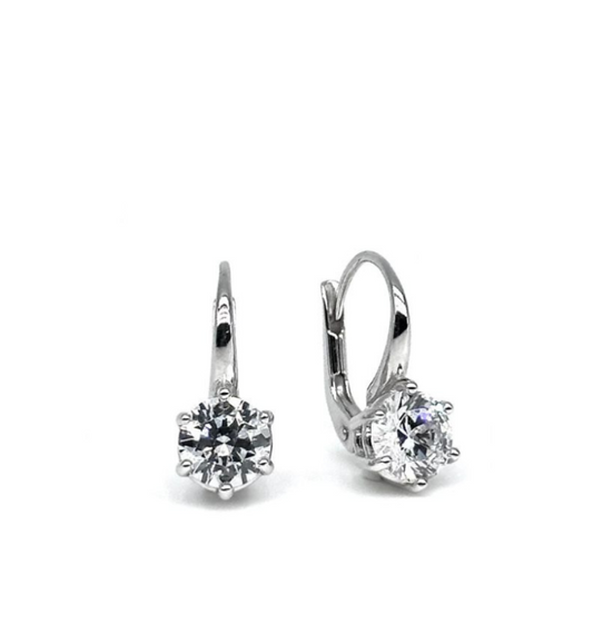 6-prong light point earrings (bridge and spring) Brillante Collection