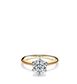 Solitaire Ring Brillante Collection 6 prongs 9 bicolor 9 kt yellow gold