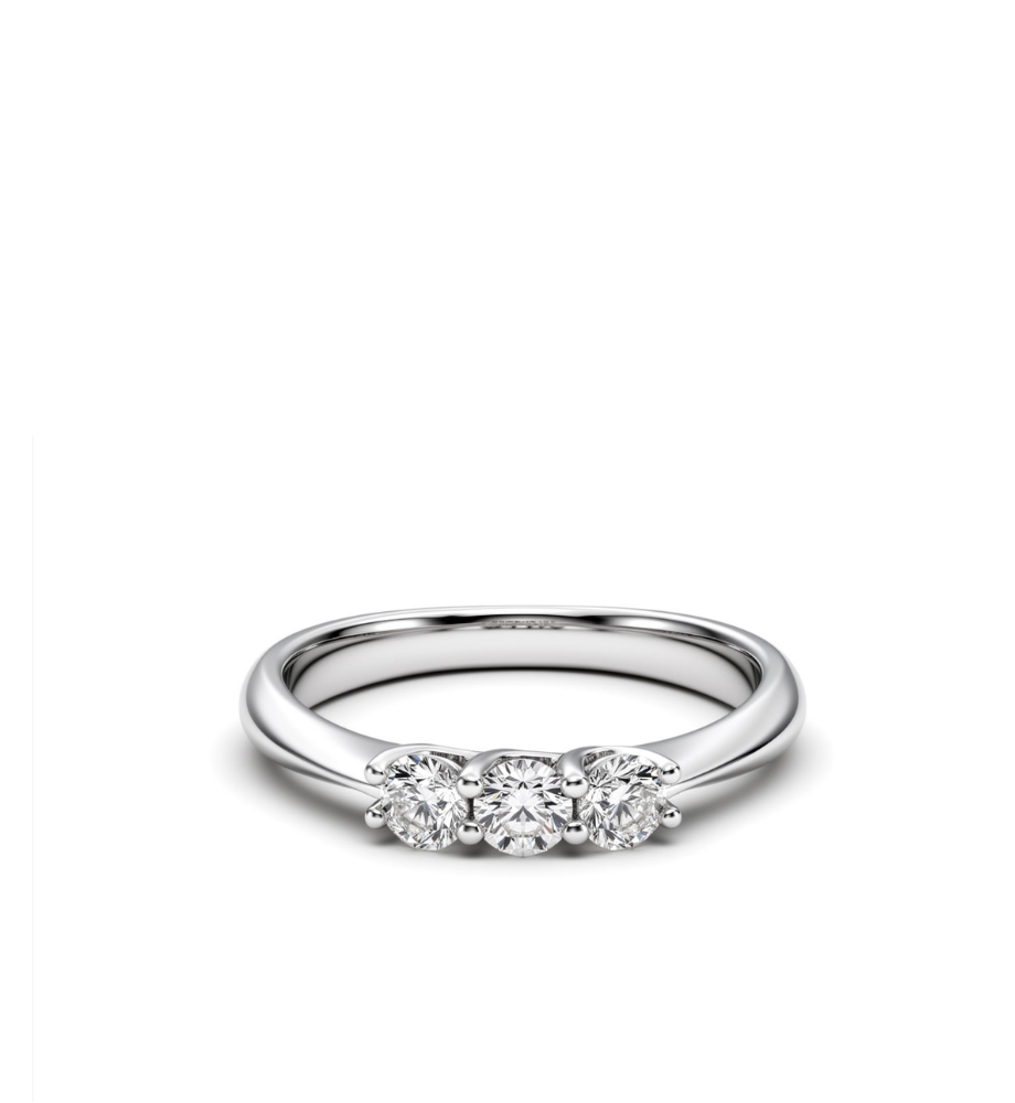 Trilogy ring Moissanite collection - 0.30 ct total