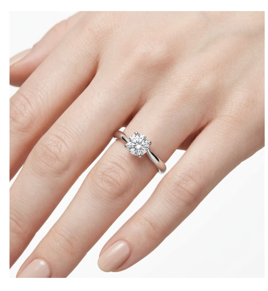 Moissanite Solitaire Ring - 0.80 ct