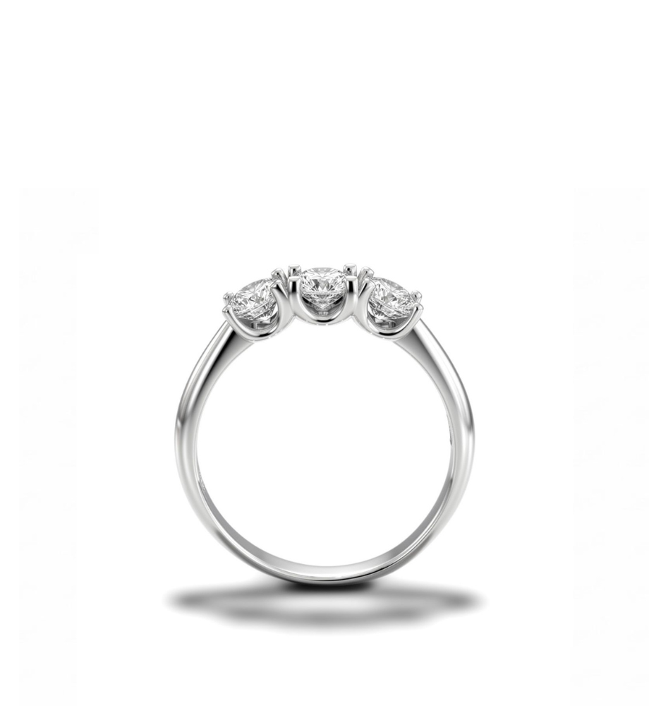 Anello trilogy collezione Moissanite - ct 0.90 tot