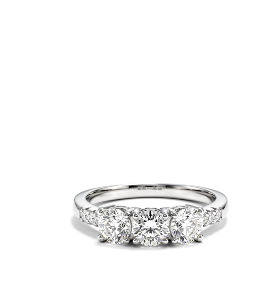 Moissanite Trilogy Ring Collection - 1.26 ct total