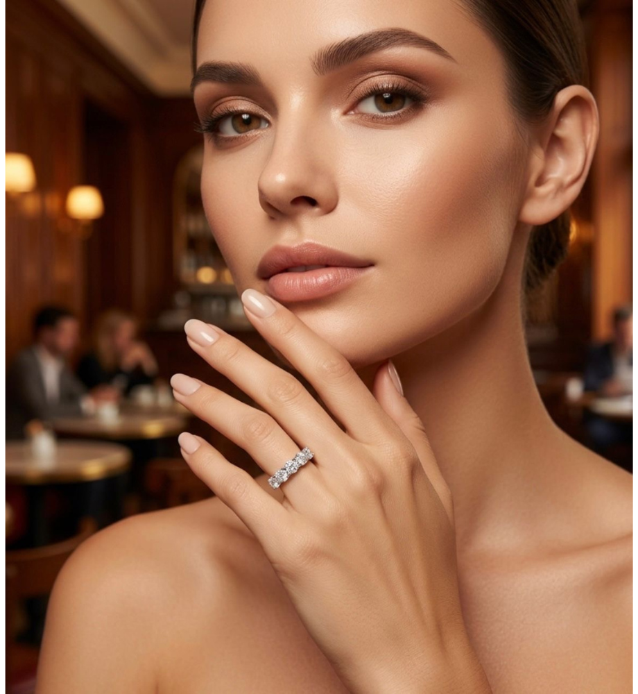 Anello veretta collezione Moissanite-ct 1.25 tot
