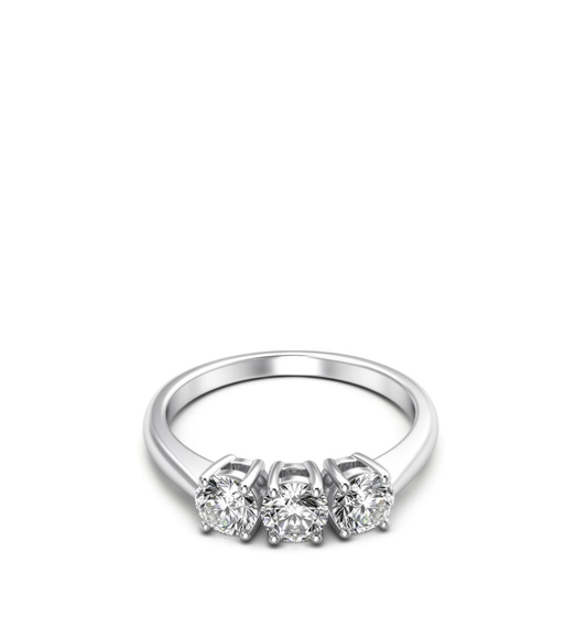 Anello trilogy collezione Moissanite - ct 1.50 tot
