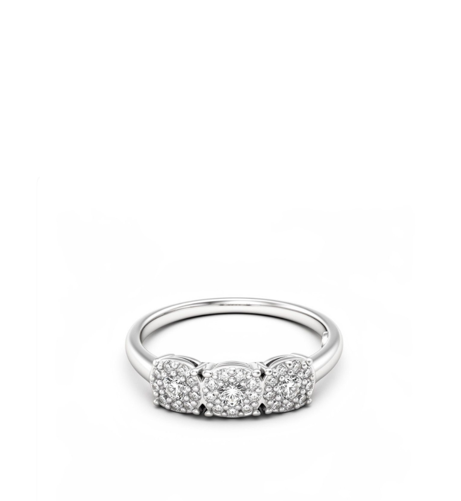 Anello trilogy collezione Moissanite - ct 0.36 tot