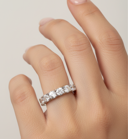 Anello riviera collezione Moissanite - ct 0.25 a pietra