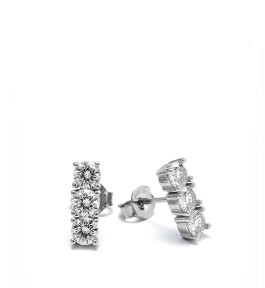 Orecchini trilogy collezione Moissanite - ct 1.80
