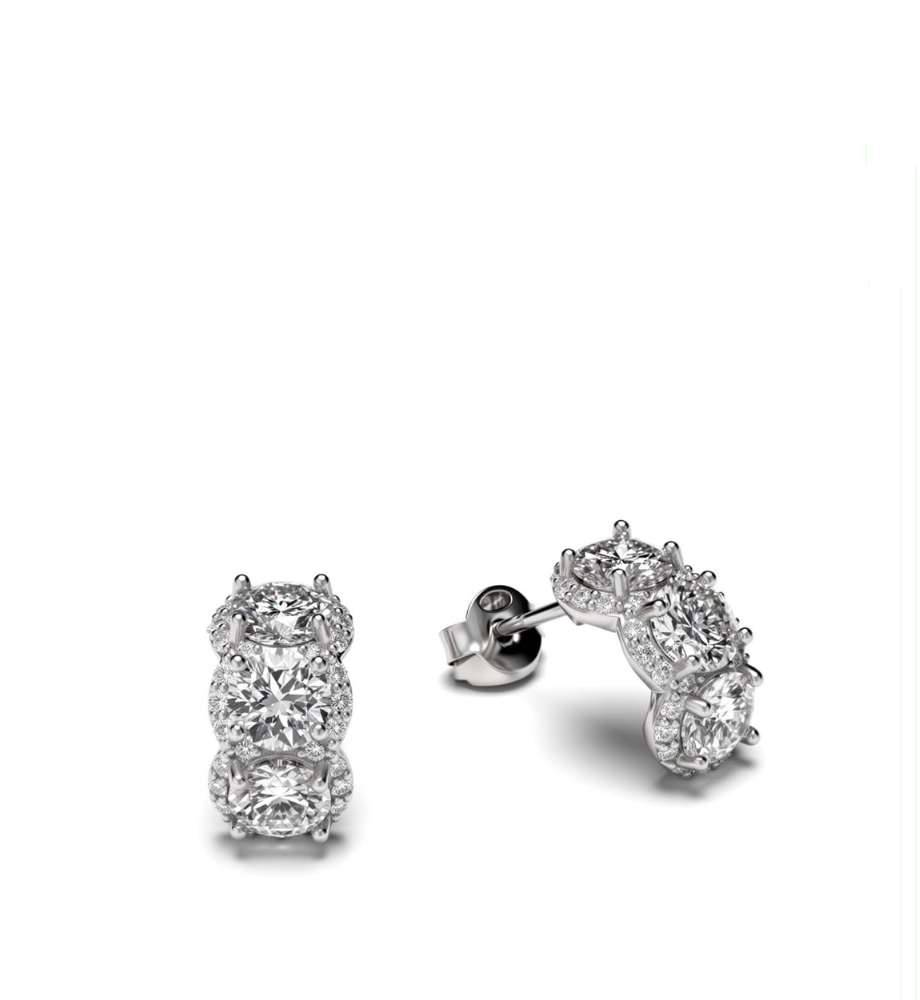 Orecchini punti luce collezione Moissanite - ct 3.45
