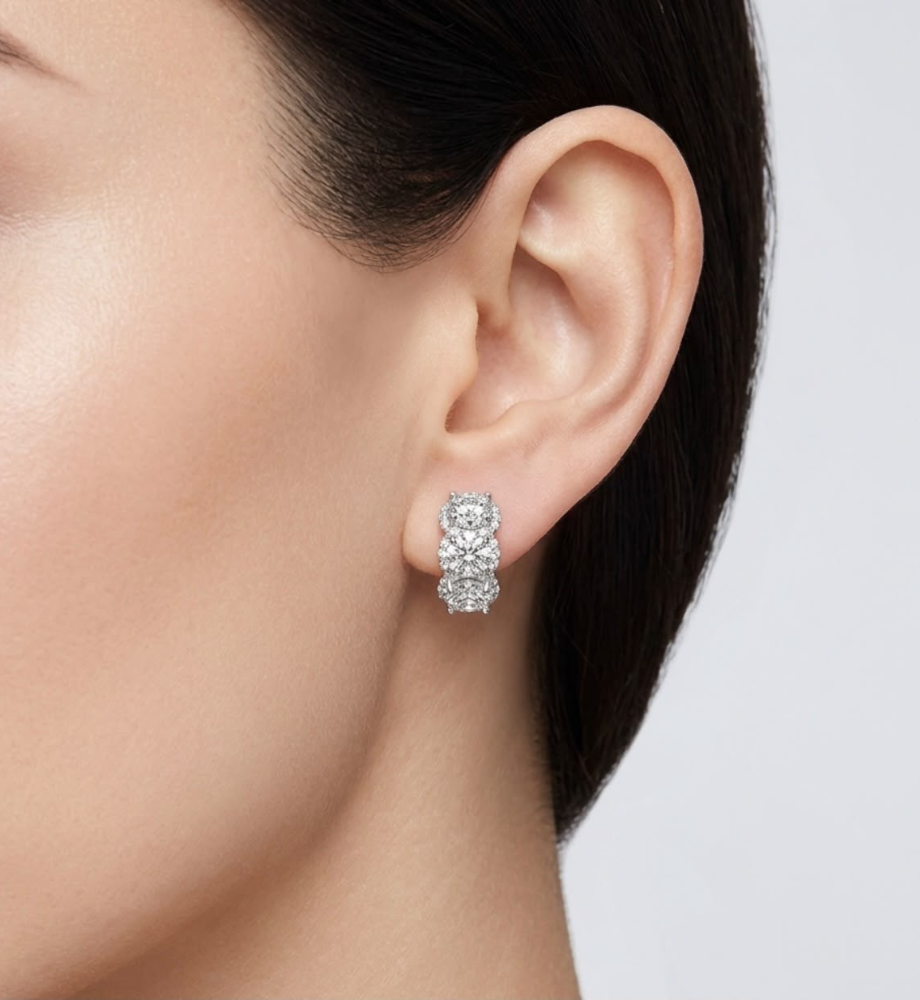 Orecchini punti luce collezione Moissanite - ct 3.45