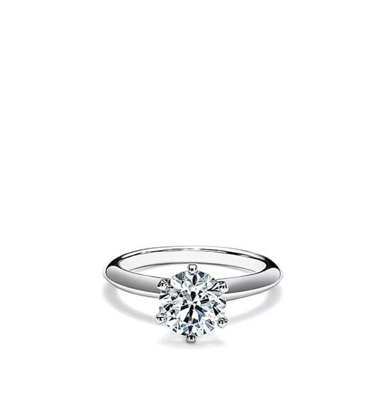 Anello Solitario Collezione Moissanite 6 griffe total white ct 2