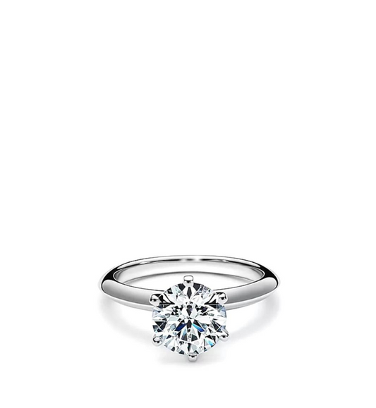 Anello Solitario Collezione Moissanite 6 griffe total white ct 3