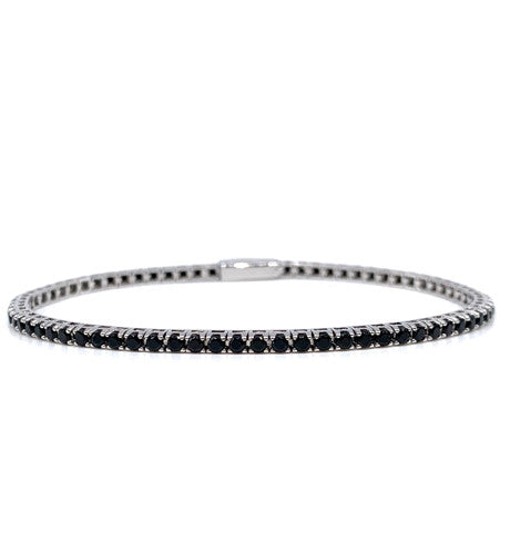 Tennis bracelet with brilliant cut black eco-diamonds ct. 0.03 (code 14407)