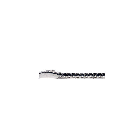 Tennis bracelet with brilliant cut black eco-diamonds